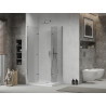 Mexen Lima Duo faltbare Duschkabine 90 x 80 cm, transparent, chrom + Flat-Duschwanne - 856-090-080-01-02-4010