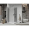 Mexen Lima Duo faltbare Duschkabine 90 x 80 cm, transparent, chrom + Flat-Duschwanne - 856-090-080-01-02-4010