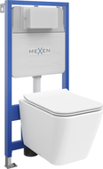 Mexen WC-Unterputzmontageset Felix Slim Rahmen mit WC Cube mit Absenk-Automatik, Weiß - 61030924000
