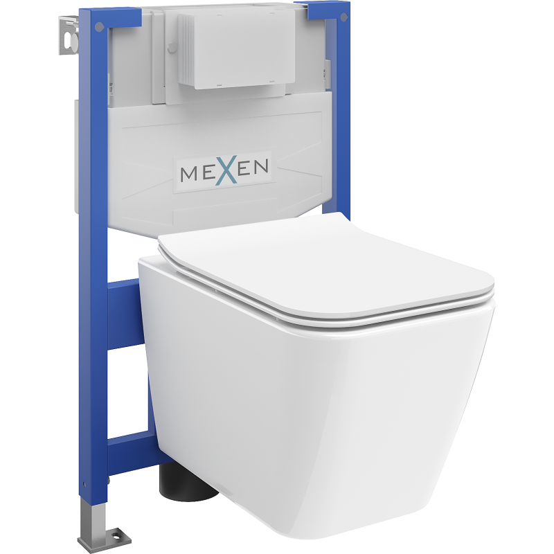 Mexen WC-Unterputzmontageset Felix XS-F Rahmen mit WC Cube mit Absenk-Automatik, Weiß - 68030924000