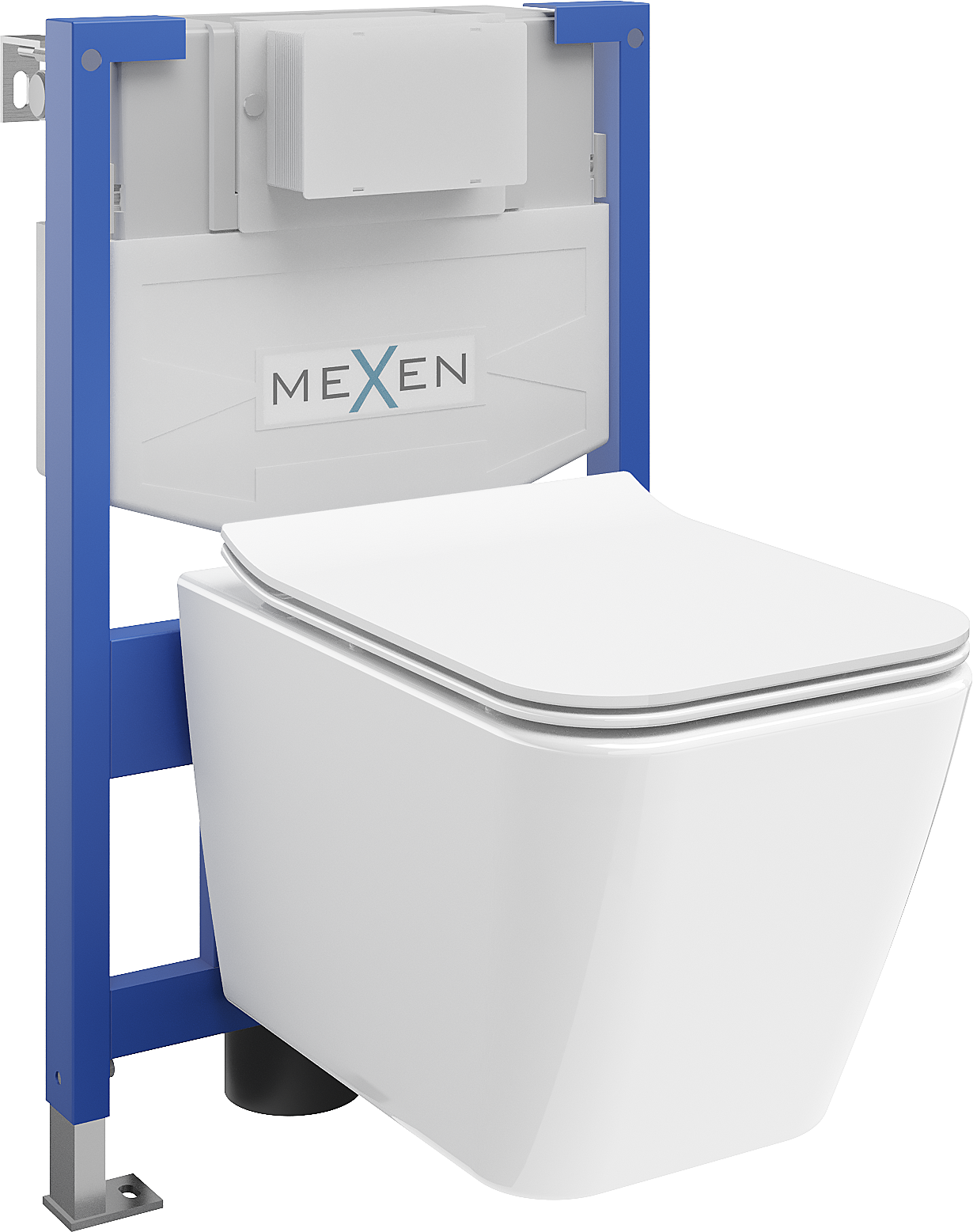 Mexen WC-Unterputzmontageset Felix XS-F Rahmen mit WC Cube mit Absenk-Automatik, Weiß - 68030924000