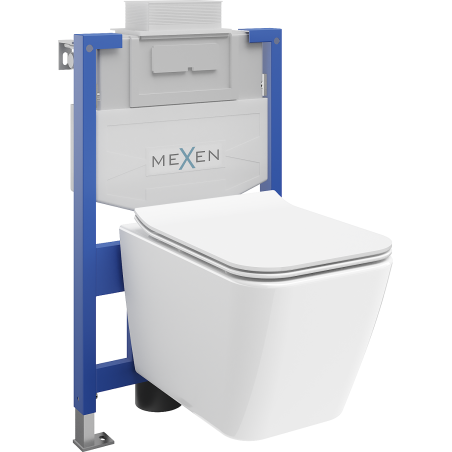 Mexen WC-Unterputzmontageset Felix XS-U Rahmen mit WC Cube mit Absenk-Automatik, Weiß - 68530924000