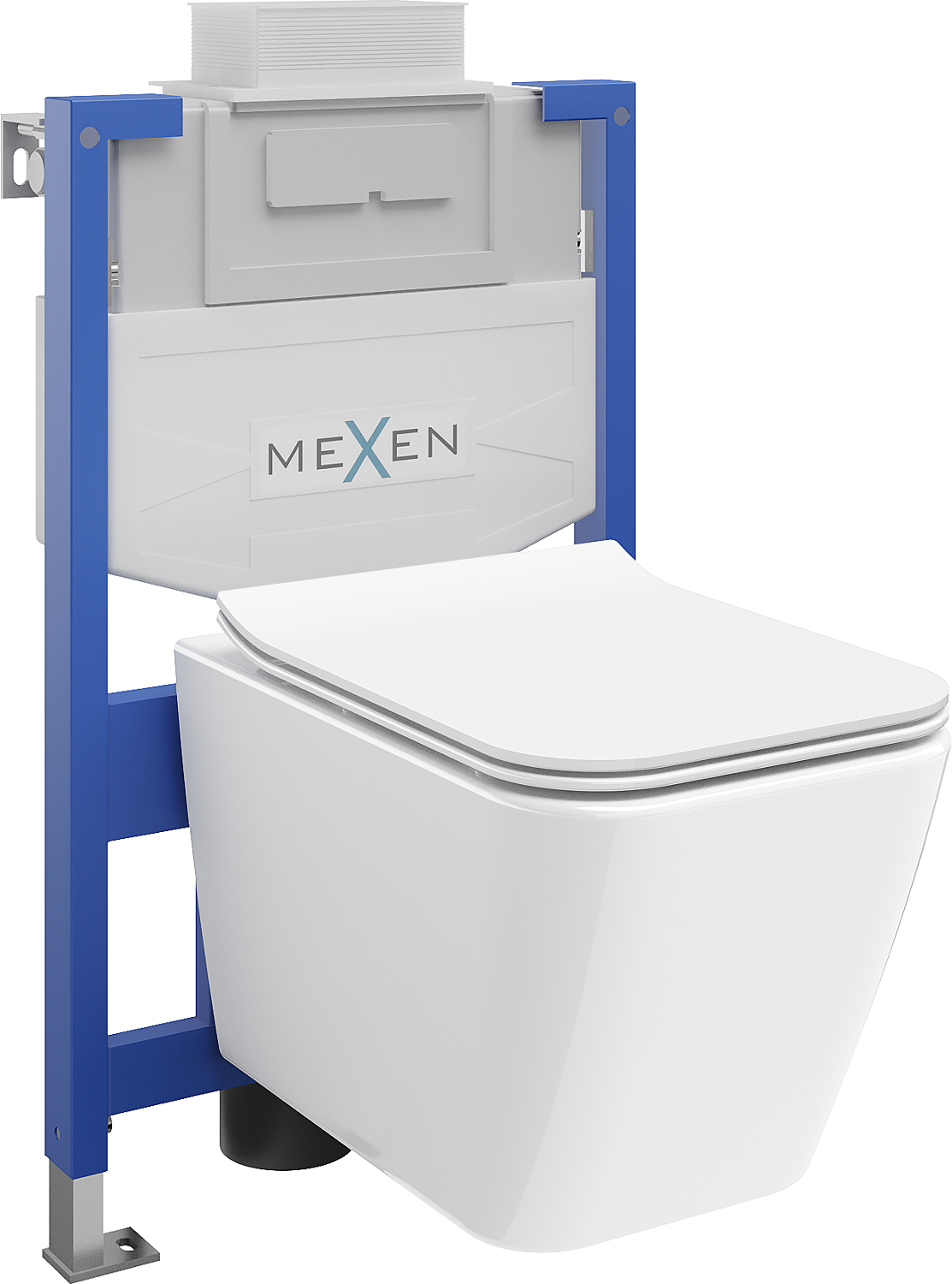 Mexen WC-Unterputzmontageset Felix XS-U Rahmen mit WC Cube mit Absenk-Automatik, Weiß - 68530924000