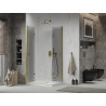 Mexen Lima Duo klappbare Duschkabine 80 x 70 cm, transparent, gold + Flat Duschwanne - 856-080-070-50-02-4010G