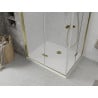 Mexen Lima Duo klappbare Duschkabine 90 x 80 cm, transparent, gold + Flat Duschwanne - 856-090-080-50-02-4010G