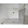 Mexen Lima Duo klappbare Duschkabine 90 x 80 cm, transparent, gold + Flat Duschwanne - 856-090-080-50-02-4010G