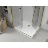 Mexen Lima Duo klappbare Duschkabine 100 x 90 cm, transparent, gold + Flat Duschwanne - 856-100-090-50-02-4010G