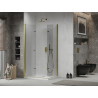 Mexen Lima Duo klappbare Duschkabine 100 x 90 cm, transparent, gold + Flat Duschwanne - 856-100-090-50-02-4010G