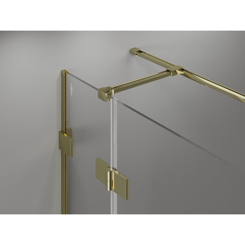 Mexen Lunar T Duschkabine mit rechter Schwingtür 90 x 120 cm, transparent, gold - 834T-090-120-50-00-P