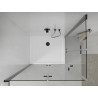 Mexen Lima Duo klappbare Duschkabine 90 x 80 cm, transparent, schwarz + Flat Duschwanne - 856-090-080-70-02-4010B