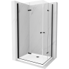 Mexen Lima Duo Duschkabine klappbar 100 x 90 cm, transparent, schwarz + Duschwanne Flat - 856-100-090-70-02-4010B