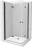 Mexen Lima Duo Duschkabine klappbar 100 x 90 cm, transparent, schwarz + Duschwanne Flat - 856-100-090-70-02-4010B
