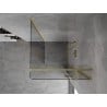Mexen Mist-H T Duschkabine mit Anschlagtür rechts 100 x 100 cm, transparent, gebürstetes Gold - 8A5T-100-100-55-00-P