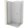 Mexen Pretoria Duo-Duschkabine, schwenkbar, 80 x 70 cm, transparent, gold - 852-080-070-50-00-02