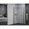Mexen Pretoria Duo-Duschkabine, schwenkbar, 80 x 70 cm, transparent, gold - 852-080-070-50-00-02