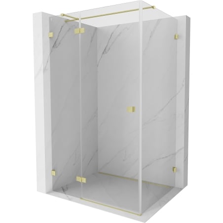 Mexen Lunar T Links öffnende Duschkabine 70 x 80 cm, transparent, gebürstetes Gold - 834T-070-080-55-00-L