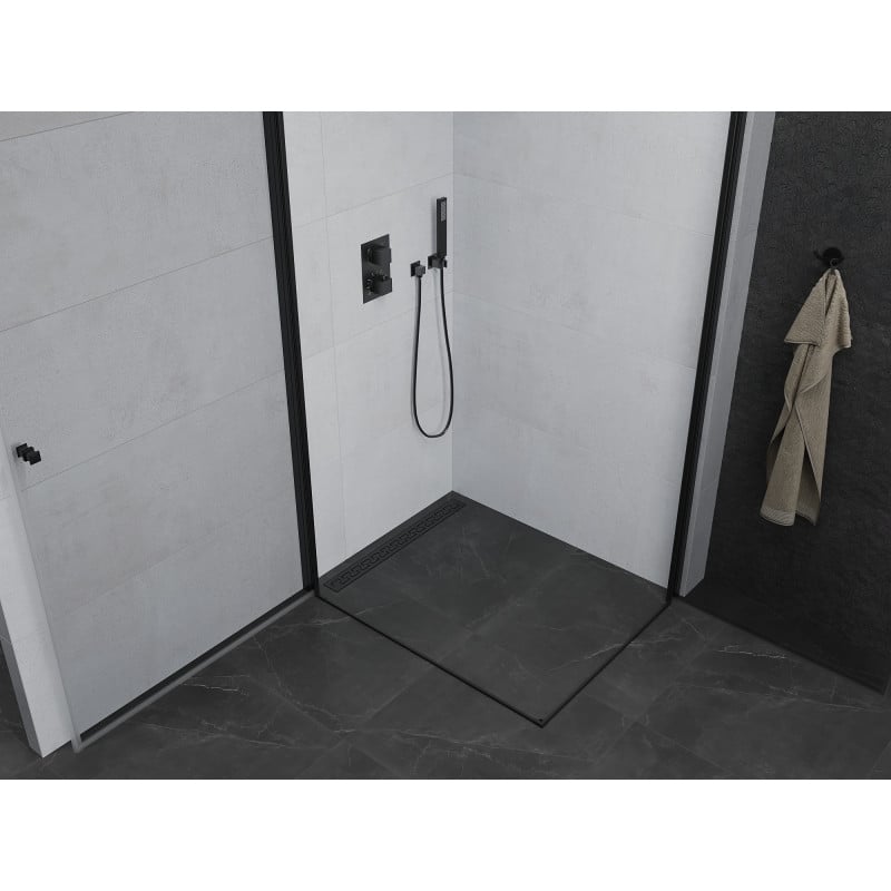 Mexen Pretoria Duo Duschkabine schwenkbar 90 x 80 cm, transparent, schwarz - 852-090-080-70-00-02