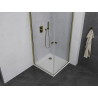 Mexen Pretoria Duo-Pendelduschkabine 70 x 70 cm, transparent, Gold + Flat-Duschwanne - 852-070-070-50-02-4010G