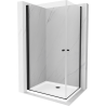 Mexen Pretoria Duo Duschkabine 80 x 70 cm, transparent, schwarz + Flat Duschwanne - 852-080-070-70-02-4010B