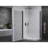 Mexen Pretoria Duo Duschkabine 80 x 70 cm, transparent, schwarz + Flat Duschwanne - 852-080-070-70-02-4010B