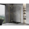 Mexen Mist-H T Duschkabine Schwingtür links 90 x 75 cm, transparent, gebürstet Gold - 8A5T-090-075-55-00-L