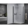 Mexen Pretoria Duo Duschkabine 80 x 70 cm, transparent, schwarz + Flat Duschwanne - 852-080-070-70-02-4010B