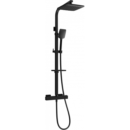 Mexen CQ62 Aufputz-Duschset mit Regenduschkopf und Thermostatarmatur, schwarz - 772506295-70