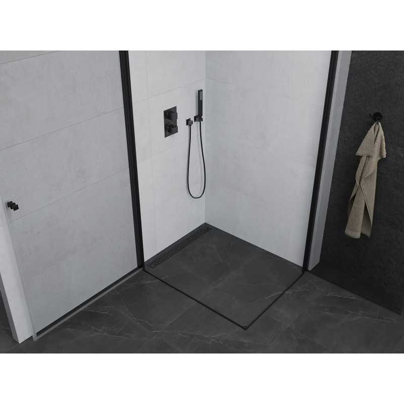 Mexen Pretoria Duo Duschkabine schwenkbar 100 x 90 cm, transparent, schwarz - 852-100-090-70-00-02
