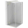 Mexen Lunar T Duschkabine links schwenkbar 80 x 80 cm, transparent, gebürstetes Gold - 834T-080-080-55-00-L
