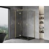 Mexen Mist-H T Duschkabine schwenkbar links 90 x 80 cm, transparent, gebürstet gold - 8A5T-090-080-55-00-L