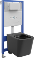 Mexen WC-Unterputzmontageset Felix Slim Rahmen mit WC Teo, Schwarz matt - 6103385XX85