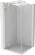 Mexen Lunar T Duschkabine mit Türanschlag links 90 x 90 cm, transparent, gebürstetes Gold - 834T-090-090-55-00-L