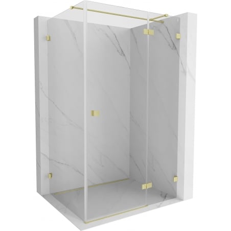 Mexen Lunar T duschkabine, rechts öffnend, 75 x 80 cm, transparent, gebürstetes Gold - 834T-075-080-55-00-P