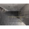 Mexen Lunar T Duschkabine rechts schwenkbar 90 x 90 cm, transparent, gebürstetes Gold - 834T-090-090-55-00-P