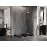 Mexen Lunar T duschkabine rechts öffnend 90 x 100 cm, transparent, gebürstetes Gold - 834T-090-100-55-00-P