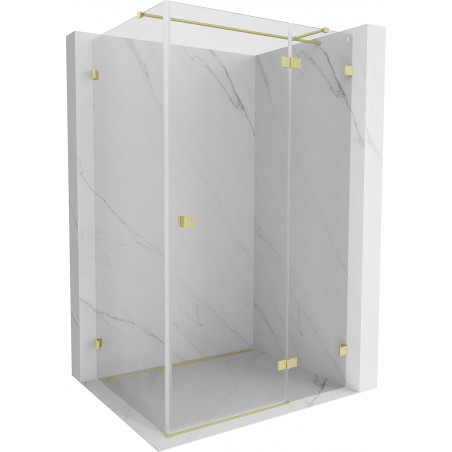Mexen Lunar T Rechts öffnende Duschkabine 100 x 90 cm, transparent, gebürstetes Gold - 834T-100-090-55-00-P