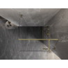 Mexen Lunar T Dusche Kabine schwenkbar rechts 100 x 100 cm, transparent, gold gebürstet - 834T-100-100-55-00-P