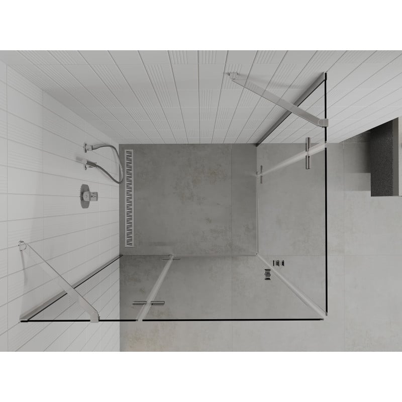 Mexen Roma Duo Duschkabine schwenkbar 90 x 80 cm, transparent, Chrom - 854-090-080-02-00