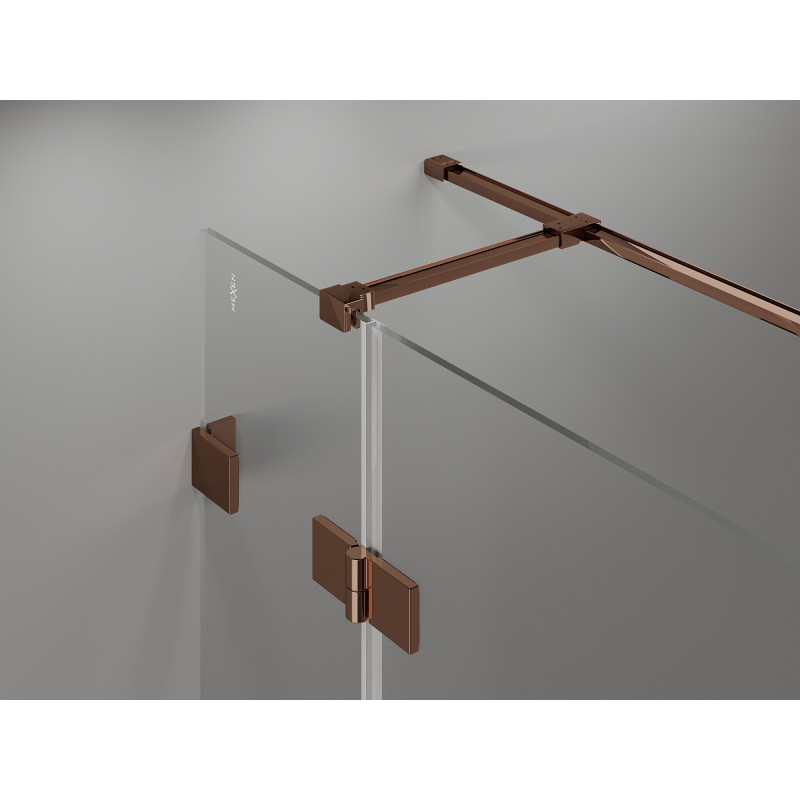 Mexen Lunar T Linksdrehende Duschkabine 75 x 90 cm, transparent, Roségold - 834T-075-090-60-00-L