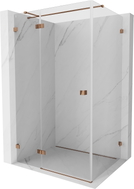 Mexen Lunar T Duschkabine schwenkbar links 75 x 100 cm, transparent, Roségold - 834T-075-100-60-00-L