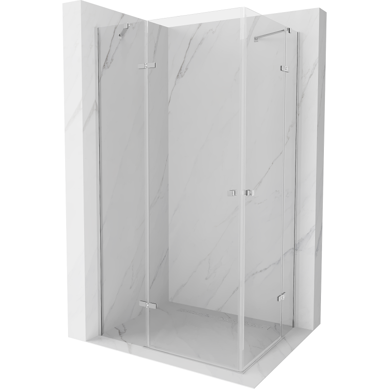 Mexen Roma Duo Duschkabine Schwenkbar 110 x 80 cm, transparent, Chrom - 854-110-080-02-00