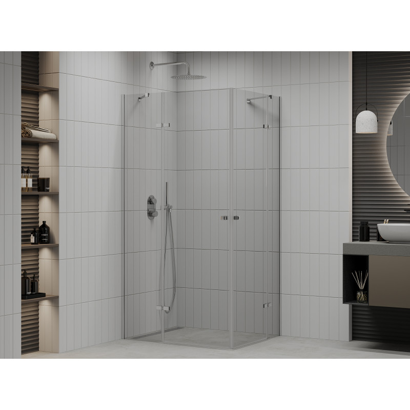 Mexen Roma Duo Duschkabine schwenkbar 110 x 90 cm, transparent, Chrom - 854-110-090-02-00