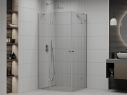 Mexen Roma Duo Duschkabine schwenkbar 110 x 90 cm, transparent, Chrom - 854-110-090-02-00