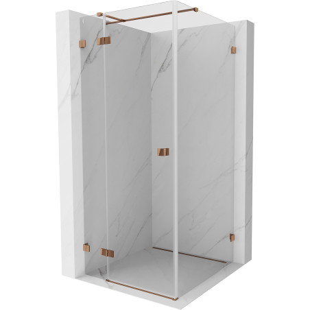 Mexen Lunar T duschkabine schwenkbar links 90 x 90 cm, transparent, roségold - 834T-090-090-60-00-L