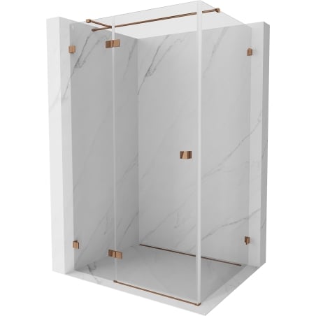 Mexen Lunar T duschkabine schwenkbar links 100 x 80 cm, transparent, roségold - 834T-100-080-60-00-L