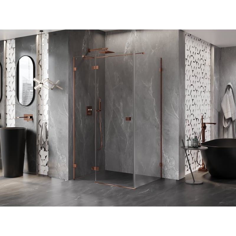 Mexen Lunar T Schiebeduschkabine links 100 x 90 cm, transparent, Roségold - 834T-100-090-60-00-L