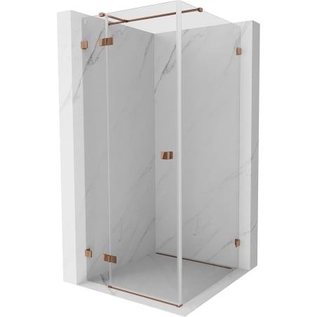 Mexen Lunar T Duschkabine Schwingtür links 100 x 100 cm, transparent, Roségold - 834T-100-100-60-00-L