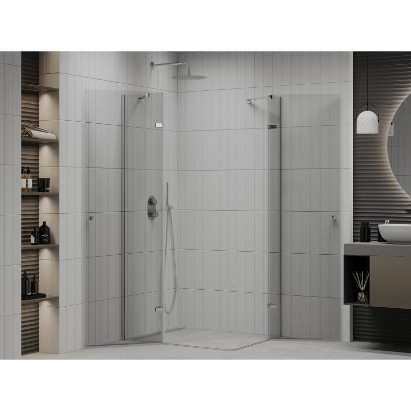Mexen Roma Duo Duschkabine schwenkbar 120 x 90 cm, transparent, Chrom - 854-120-090-02-00