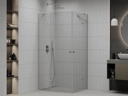 Mexen Roma Duo Duschkabine schwenkbar 120 x 90 cm, transparent, Chrom - 854-120-090-02-00