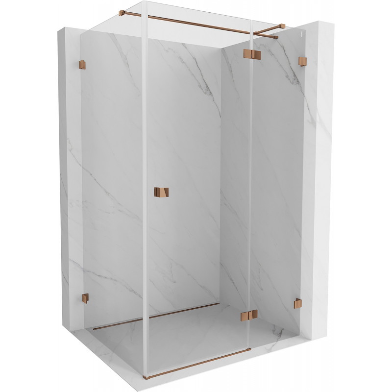Mexen Lunar T rechte, schwingbare Duschkabine 70 x 110 cm, transparent, Roségold - 834T-070-110-60-00-P